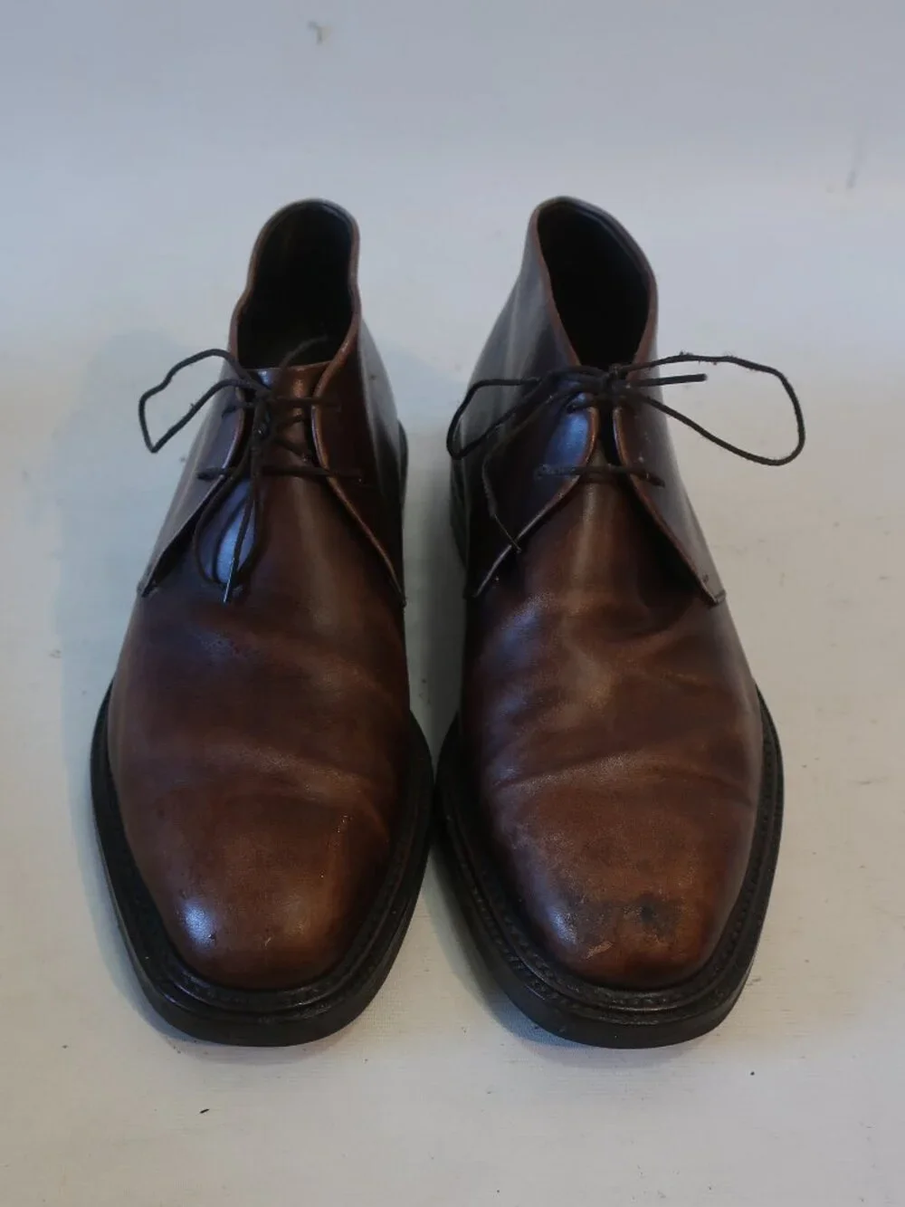 Mens Ferragamo Brown Leather Chukka Boots 9 EE